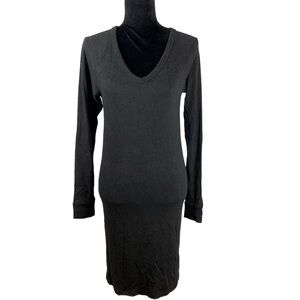 COMMUNITY MIDI V NECK DARK GRAY DRESS S
